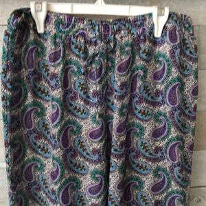 Paisley sheer fabric wide leg summer pants